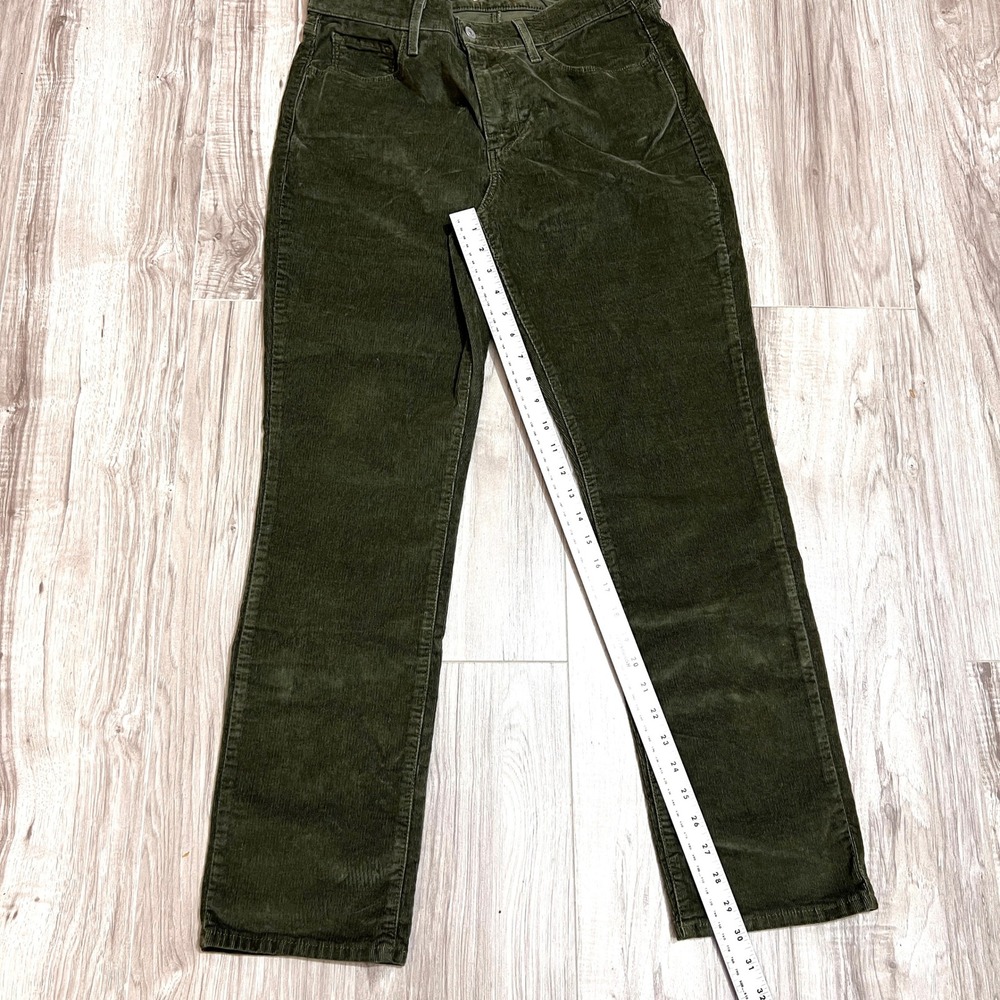 Levi's Classic Straight Corduroy Jeans Green 12M (W31 L30) Mid Rise Women NWT - Picture 7 of 14